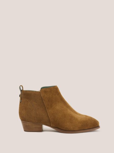 Boots White Stuff Suede Willow Ankle Boot In Dark Tan Women